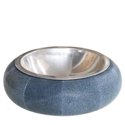 Round Blue Galuchat Silvery Bowl