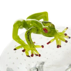 Round Bowl with Green Frog