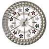 Round Floral Silvery Wall Clock