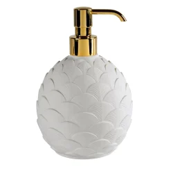ROUND PEACOCK SOAP DISPENSER - WHITE #2