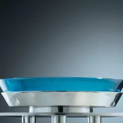 Round Table Limited Edition Aquamarine Centerpiece by Ettore Sottsass