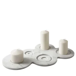 Round White Candle Holder by Fabio Fazio