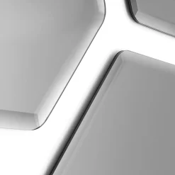 Ruby Large Smoky Hexagonal Mirror