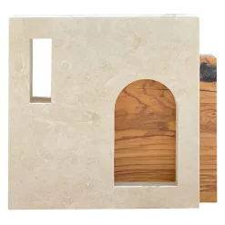 Ruderi 04 Olive Wood & Lecce Limestone Sculpture
