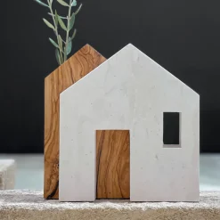 Ruderi 05 Olive Wood & Lecce Limestone Sculpture