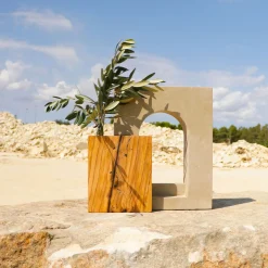 Ruderi 03 Olive Wood & Lecce Limestone Sculpture