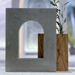 Ruderi 03 Olive Wood & Lecce Limestone Sculpture