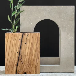 Ruderi 03 Olive Wood & Lecce Limestone Sculpture