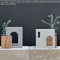 Ruderi 03 Olive Wood & Lecce Limestone Sculpture