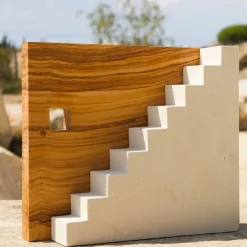 Ruderi 06 Olive Wood & Lecce Limestone Sculpture