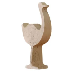 Safari Travertino Ostrich Sculpture