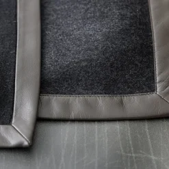 Salon Leather-Hemmed Black Small Blanket