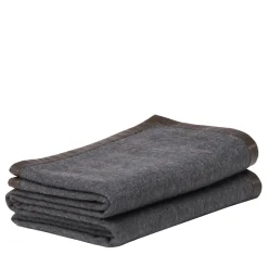 Salon Leather-Hemmed Gray Small Blanket