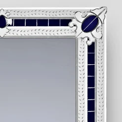 San Toma Blue Contemporay Murano Glass Mirror