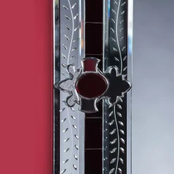 San Toma Red Contemporay Murano Glass Mirror