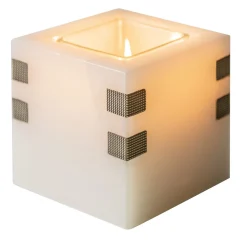 Santiago Onyx Candleholder with Brass Accents