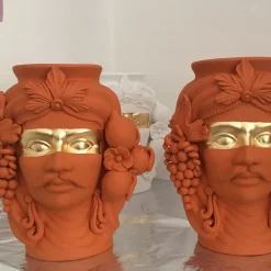 Sasà Orange and Gold Vase