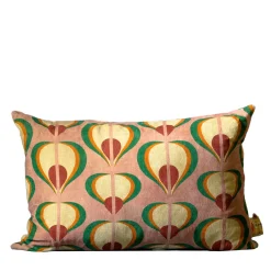 Sassifraga Rectangular Patterned Polychrome Velvet Cushion