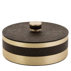 Saturno Brown Large Round Box with Lid