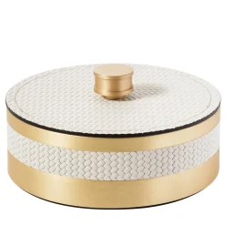 Saturno Large White Round Box with Lid