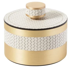 Saturno Small White Round Box with Lid