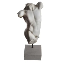 Satyr Torso Carrara Marble Sculpture with base