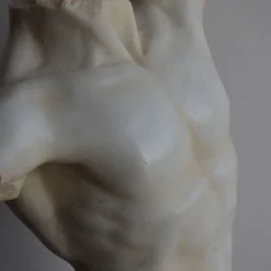 Satyr Torso Carrara Marble Sculpture with base