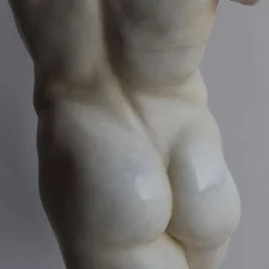 Satyr Torso Carrara Marble Sculpture with base