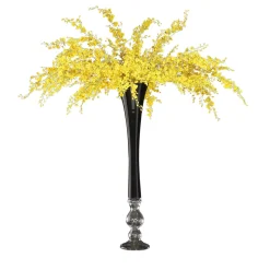 Sayonara Yellow Floral Arrangement with Black Vase