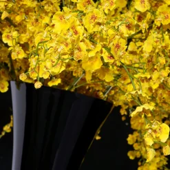 Sayonara Yellow Floral Arrangement with Black Vase