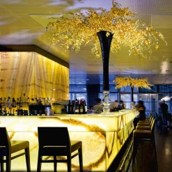 Sayonara Yellow Floral Arrangement with Black Vase