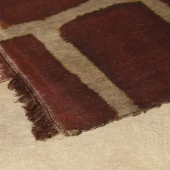 Scilla Patterned Brick-Red & Sand Linen Blanket