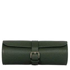Selva Green Leather Travel Watch & Jewelry Holder