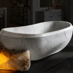 Serenità Calacatta Caldia Marble Bathtub by Sheree Stuart Design