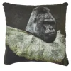 Set of 2 Anthropomorphic Gorilla Design Square Fabric Cushions