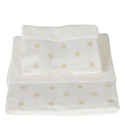 Set of 2 Api White Satin Towels