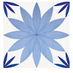 Set of 4 Artech Type Loto Floral Tiles