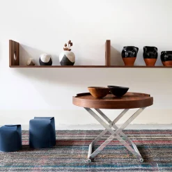 Set of 2 Bloom Leather Blue Basket by Viola Tonucci