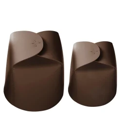 Set of 2 Bloom Leather Brown Basket by Viola Tonucci