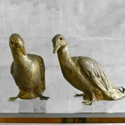 Set of 2 Brass Duck Sculptures