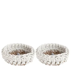 Set of 2 Canapa White Basket #2 by Rosanna Contadini