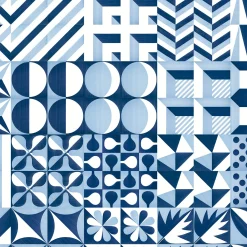 Set of 25 Decoration Type 4 Tiles Blu Ponti Collection by Gio Ponti