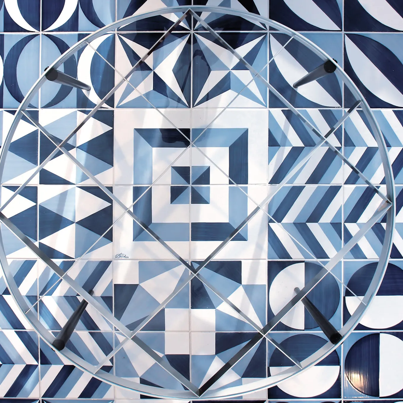 Set of 25 Decoration Type 4 Tiles Blu Ponti Collection by Gio Ponti