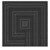 Set of 36 Geometrie d’Ombra Composition Of Line And Square Motif Carbon Black Ceramic Tiles