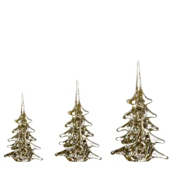 Set of 3 Gold Christmas Tree Ornaments by Marcolin