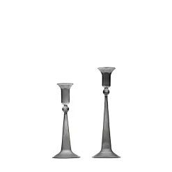Set of 2 Gray Classic Candle Holders