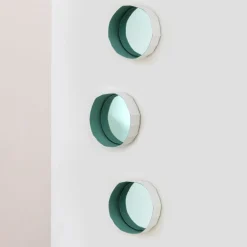 Set of 3 Green Ninfea Mirrors 20