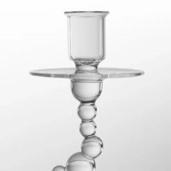 Set of 2 H₂O Bubble Transparent Candle Holders