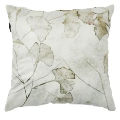 Set of 2 Leafs Motif Square Velvet Cushions #2