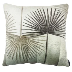 Set of 2 Leafs Motif Square Velvet Cushions #7